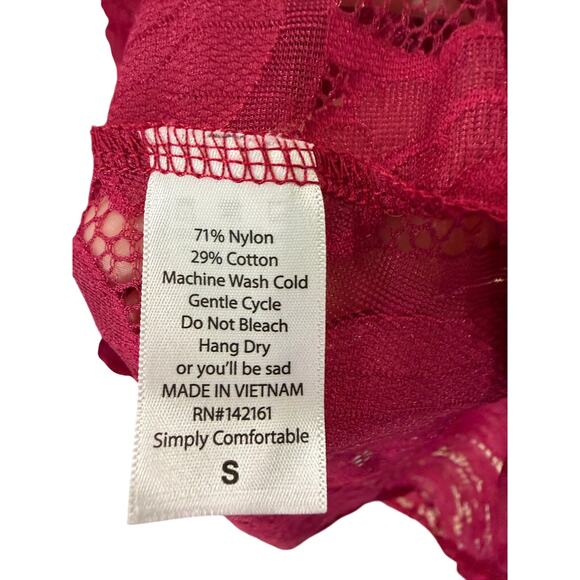 LuLaRoe Pink Lace Open Front Top Elbow Sleeve High Low Hem Oversized Size S EUC - Picture 5 of 6